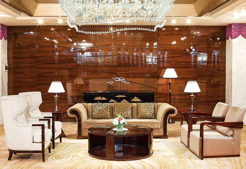 European furniture in hotel lobby